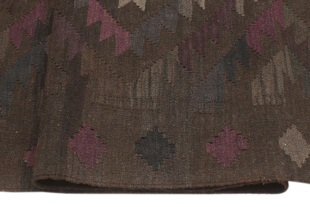 handmade Modern Kilim Brown Blue Hand-Woven RECTANGLE 100% WOOL area rug 6' x 8'