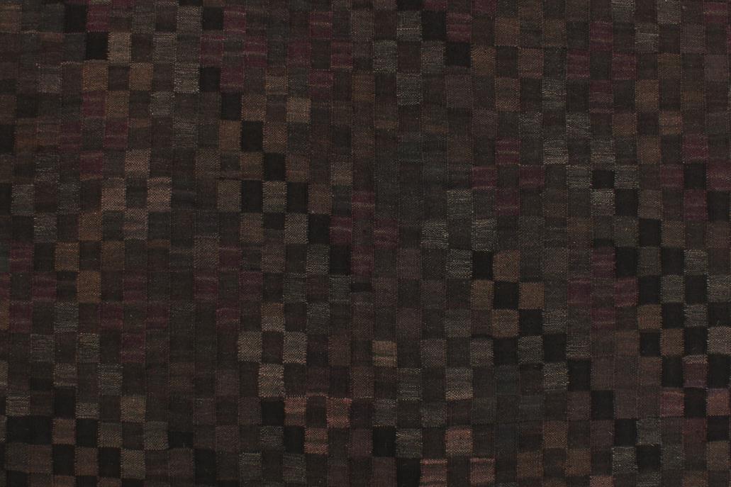 Flat Weave Kilim Antique Navaho Vintage handmade Modern Kilim Black Brown Hand-Woven Rectangle 100% Wool Area Rug 5x7 