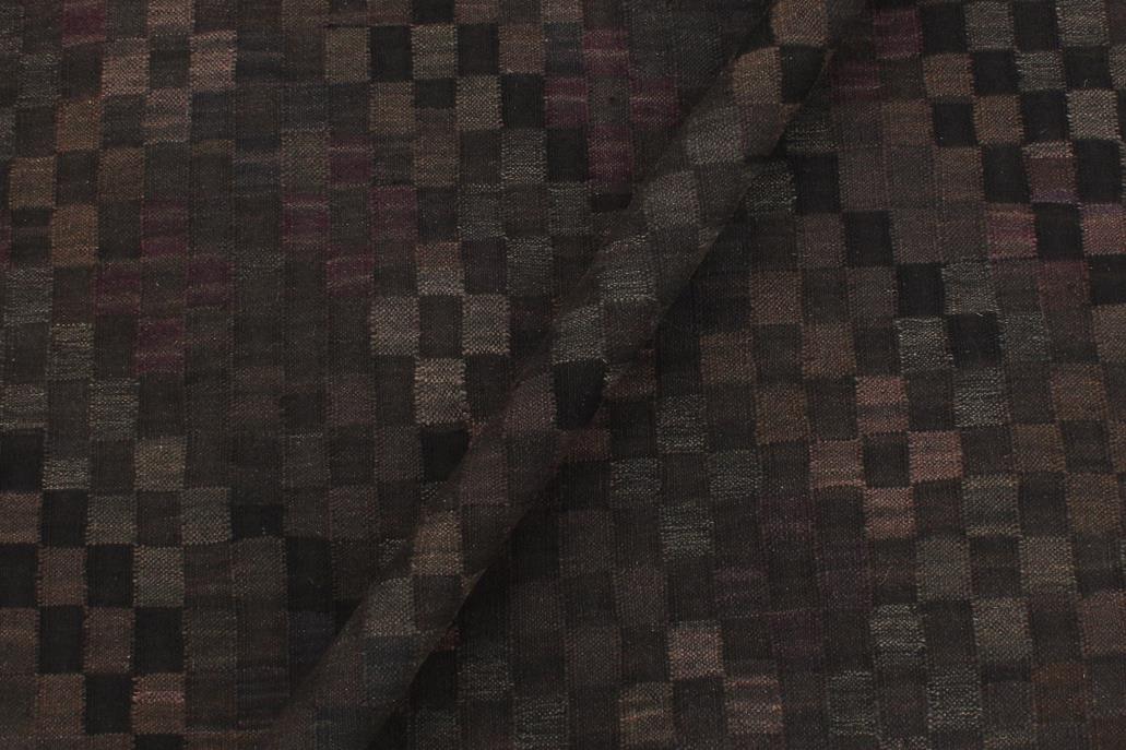 Flat Weave Kilim Antique Navaho Vintage handmade Modern Kilim Black Brown Hand-Woven Rectangle 100% Wool Area Rug 5x7 