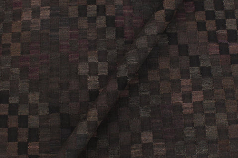 handmade Modern Kilim Black Brown Hand-Woven RECTANGLE 100% WOOL area rug 5' x 7'
