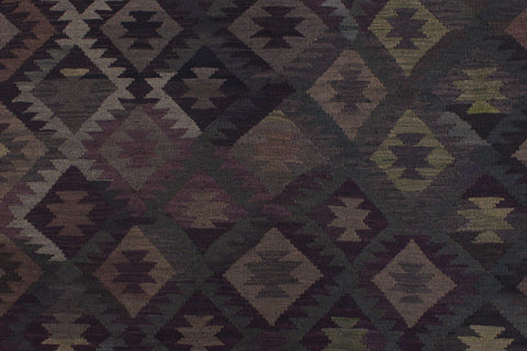 handmade Modern Kilim Purple Green Hand-Woven RECTANGLE 100% WOOL area rug 6' x 10'