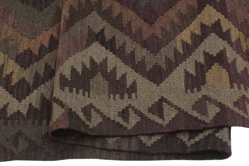 handmade Modern Kilim Purple Green Hand-Woven RECTANGLE 100% WOOL area rug 6' x 10'