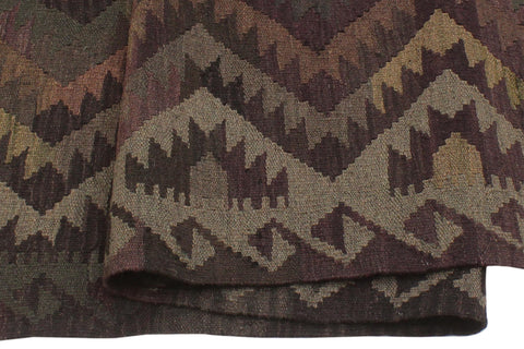 handmade Modern Kilim Purple Green Hand-Woven RECTANGLE 100% WOOL area rug 6' x 10'