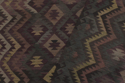 handmade Modern Kilim Purple Green Hand-Woven RECTANGLE 100% WOOL area rug 6' x 10'