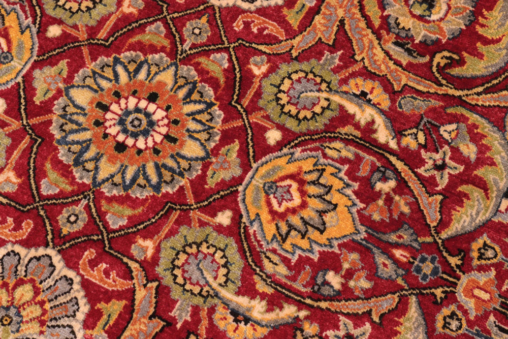 handmade Traditional Design Red Teal Hand Knotted RECTANGLE 100% WOOL area rug 10' x 14'