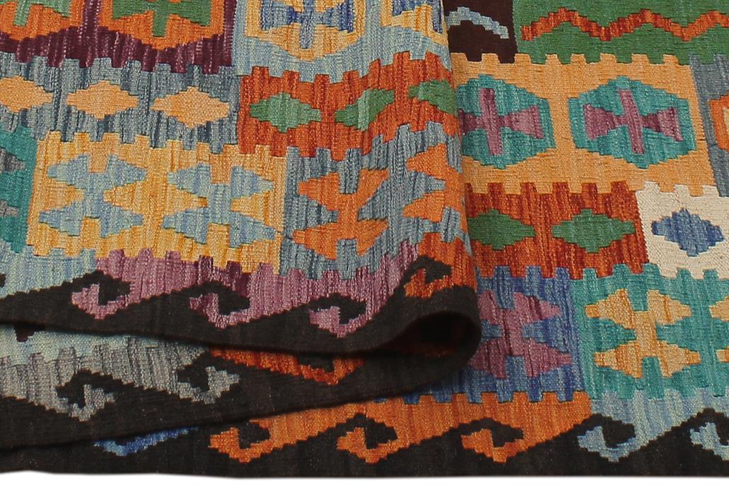 Flat Weave Kilim Antique Navaho Vintage handmade Geometric Kilim Rust Brown Hand-Woven Rectangle 100% Wool Area Rug 10x13 