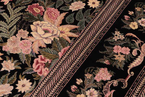 handmade Transitional David Black Red Hand Knotted RECTANGLE 100% WOOL area rug 10x14