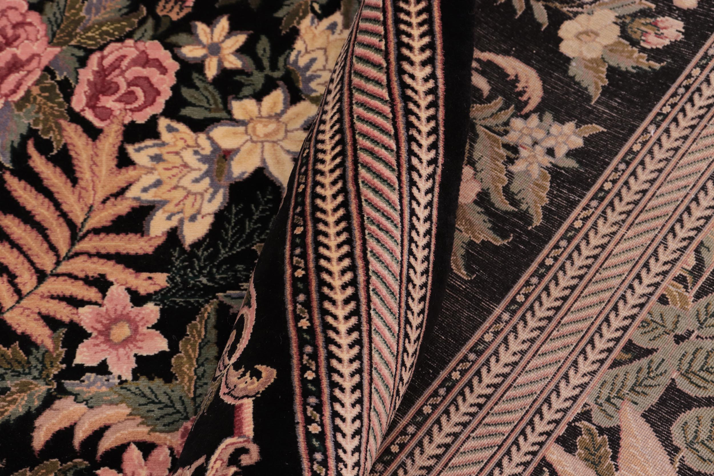 handmade Transitional David Black Red Hand Knotted RECTANGLE 100% WOOL area rug 10x14