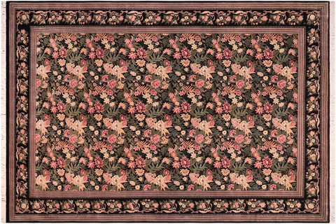 handmade Transitional David Black Red Hand Knotted RECTANGLE 100% WOOL area rug 10x14