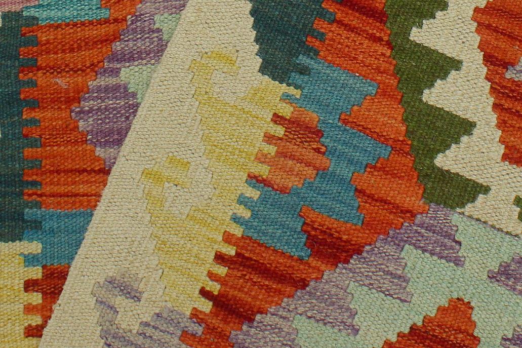 Flat Weave Kilim Antique Navaho Vintage handmade Geometric Kilim Rust Beige Hand-Woven Runner 100% Wool Area Rug 3x6 