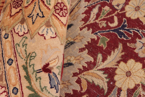 handmade Traditional Lahore Red Beige Hand Knotted RECTANGLE 100% WOOL area rug 10x15