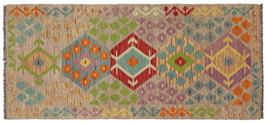 Flat Weave Kilim Antique Navaho Vintage handmade Geometric Kilim Brown Blue Hand-Woven Runner 100% Wool Area Rug 3x6 
