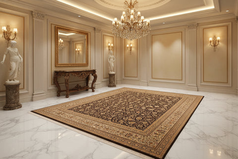handmade Transitional Tabriz Charcoal Taupe Hand Knotted RECTANGLE 100% WOOL area rug 10x14