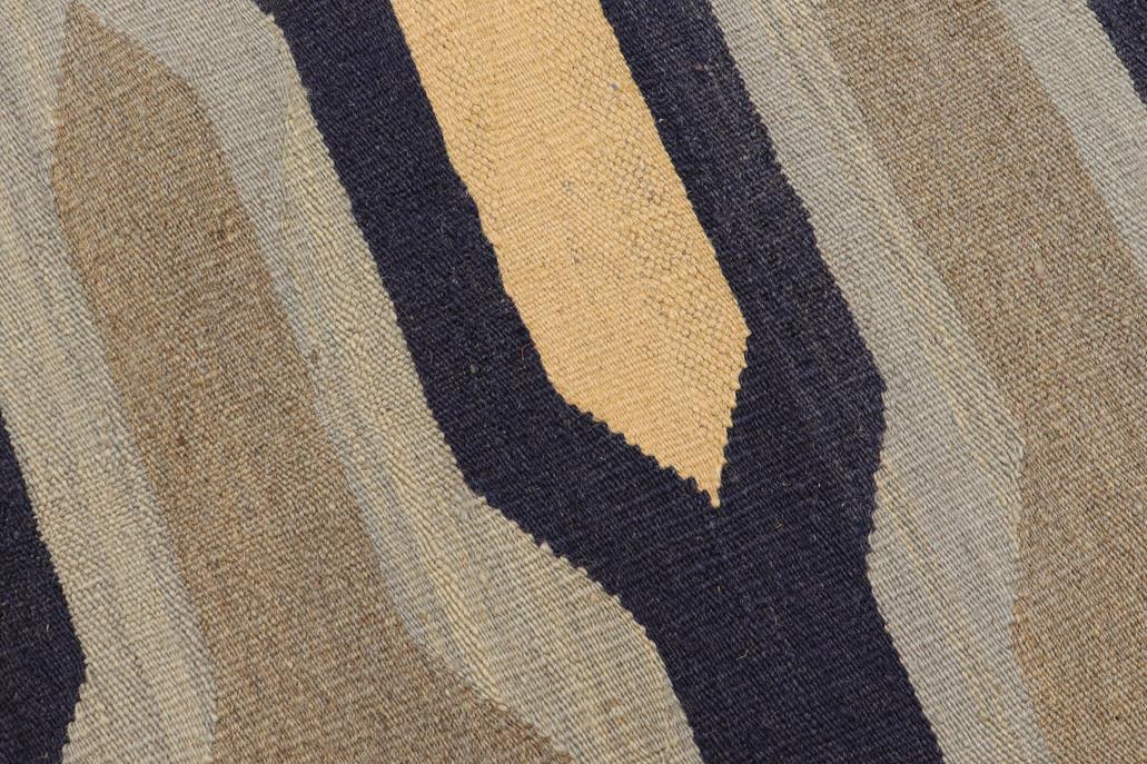 Flat Weave Kilim Antique Navaho Vintage handmade Modern Kilim Blue Gray Hand-Woven Rectangle 100% Wool Area Rug 5x7 