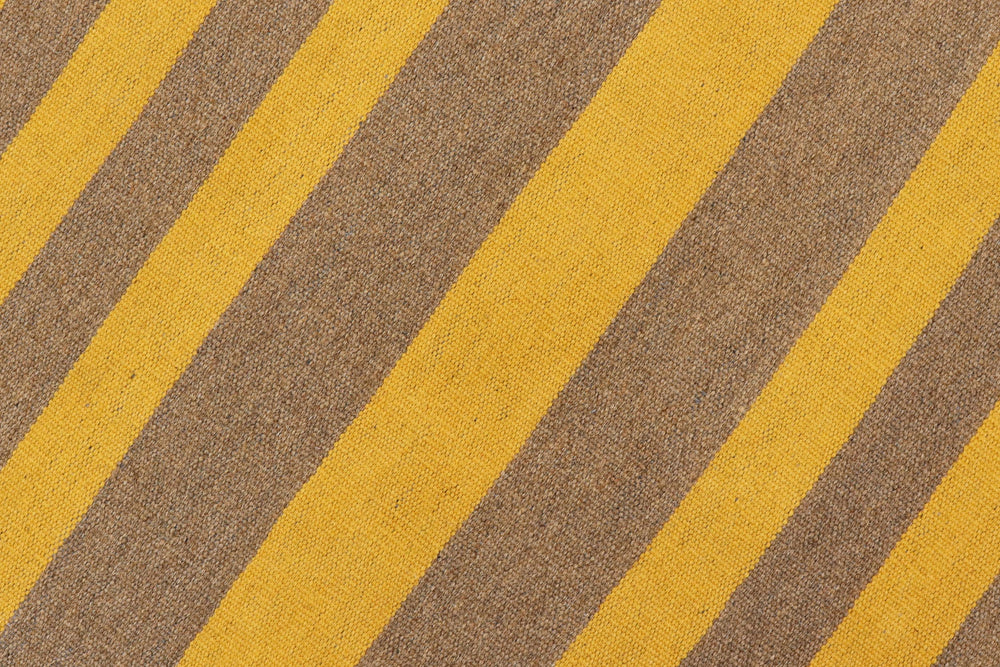 handmade Modern Kilim Yellow Gray Hand-Woven RECTANGLE 100% WOOL area rug 6' x 8'