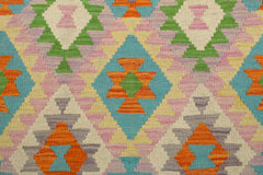 handmade Geometric Kilim Beige Orange Hand-Woven RECTANGLE 100% WOOL area rug 4 x 6