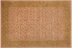 handmade Transitional Veg Dye Lt. Gray Green Hand Knotted RECTANGLE 100% WOOL area rug 10' x 14'