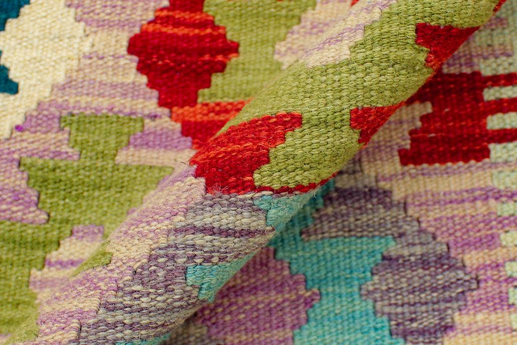 Flat Weave Kilim Antique Navaho Vintage handmade Geometric Kilim Beige Blue Hand-Woven Rectangle 100% Wool Area Rug 5x7 