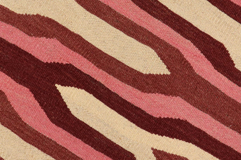 handmade Modern Kilim Beige Pink Hand-Woven RECTANGLE 100% WOOL area rug 6x9