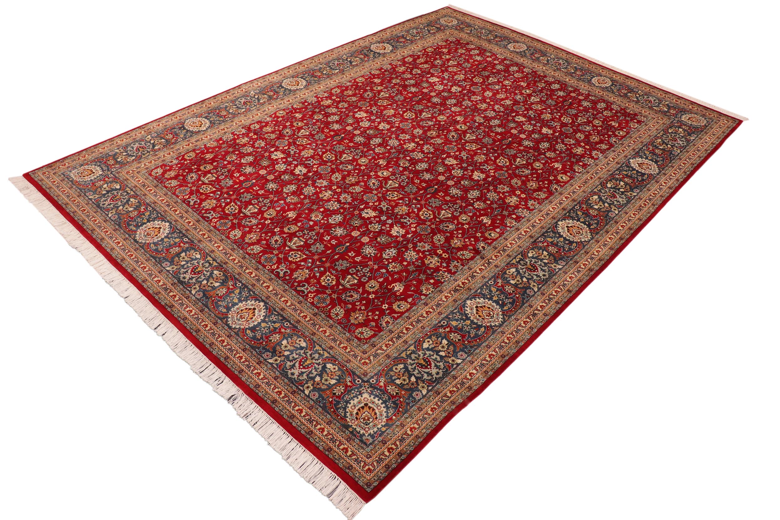 handmade Transitional Regular Red Blue Hand Knotted RECTANGLE 100% WOOL area rug 10x14