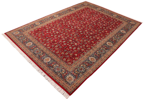 handmade Transitional Regular Red Blue Hand Knotted RECTANGLE 100% WOOL area rug 10x14