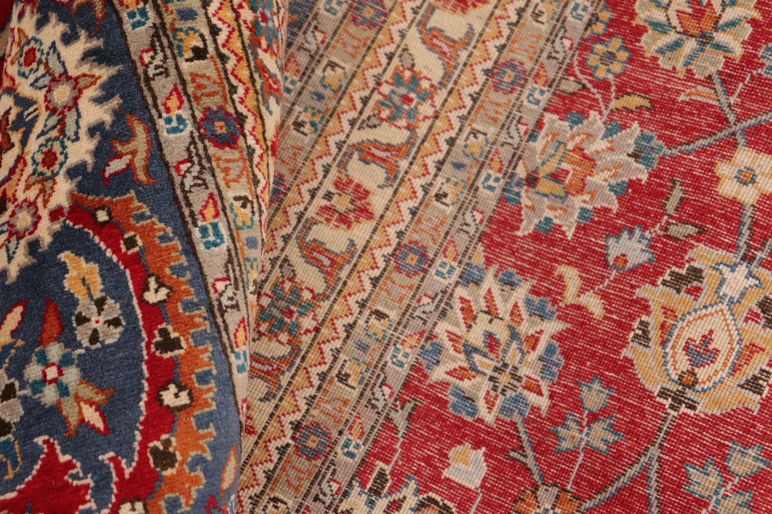 handmade Transitional Regular Red Blue Hand Knotted RECTANGLE 100% WOOL area rug 10x14