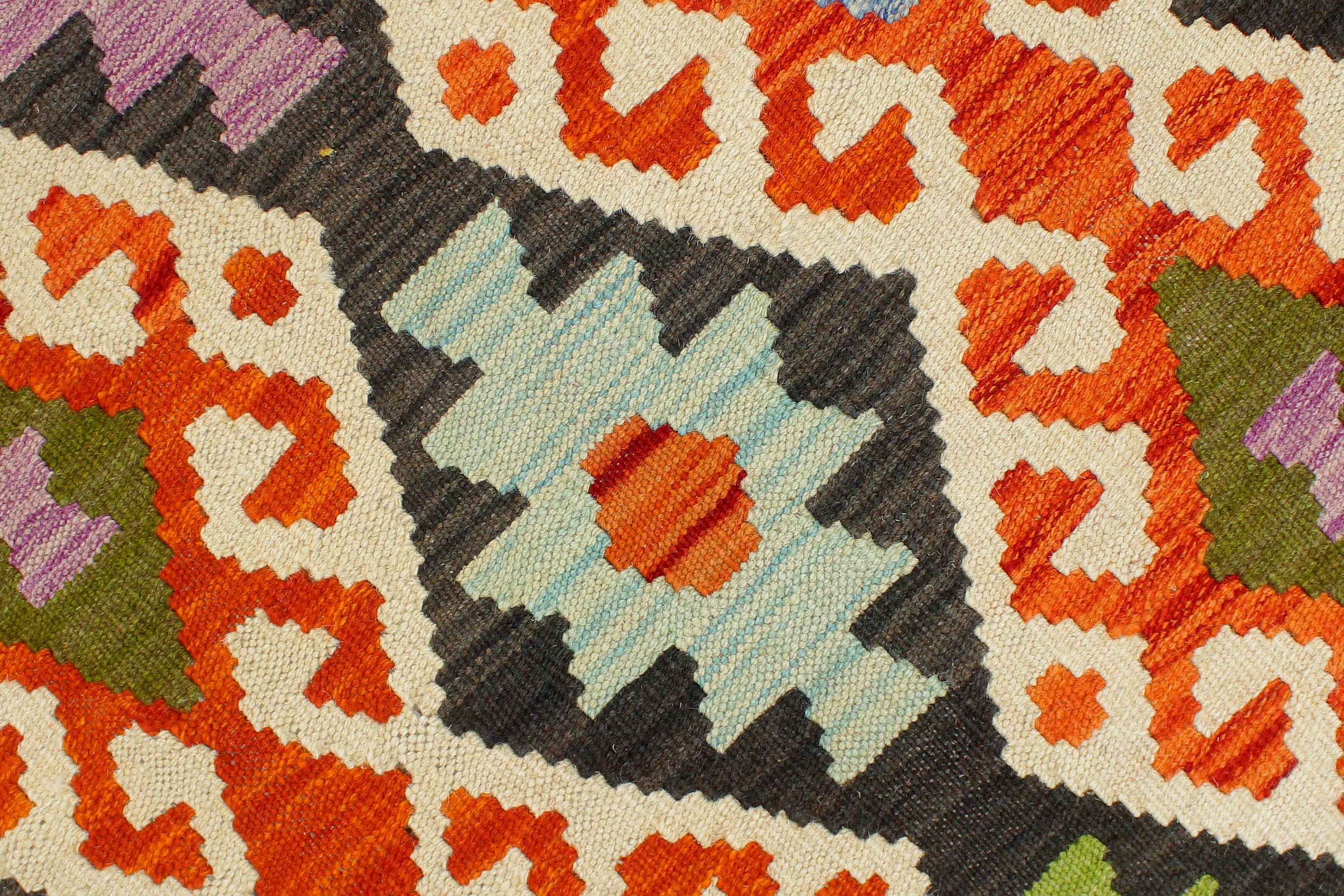 handmade Geometric Kilim Rust Charcoal Hand-Woven RECTANGLE 100% WOOL area rug 5x6
