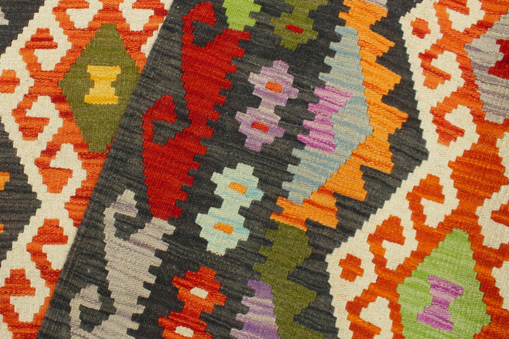 Flat Weave Kilim Antique Navaho Vintage handmade Geometric Kilim Rust Charcoal Hand-Woven Rectangle 100% Wool Area Rug 5x6 