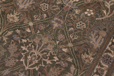 handmade Transitional Mujahid Green Gold Hand Knotted RECTANGLE 100% WOOL area rug 10x14