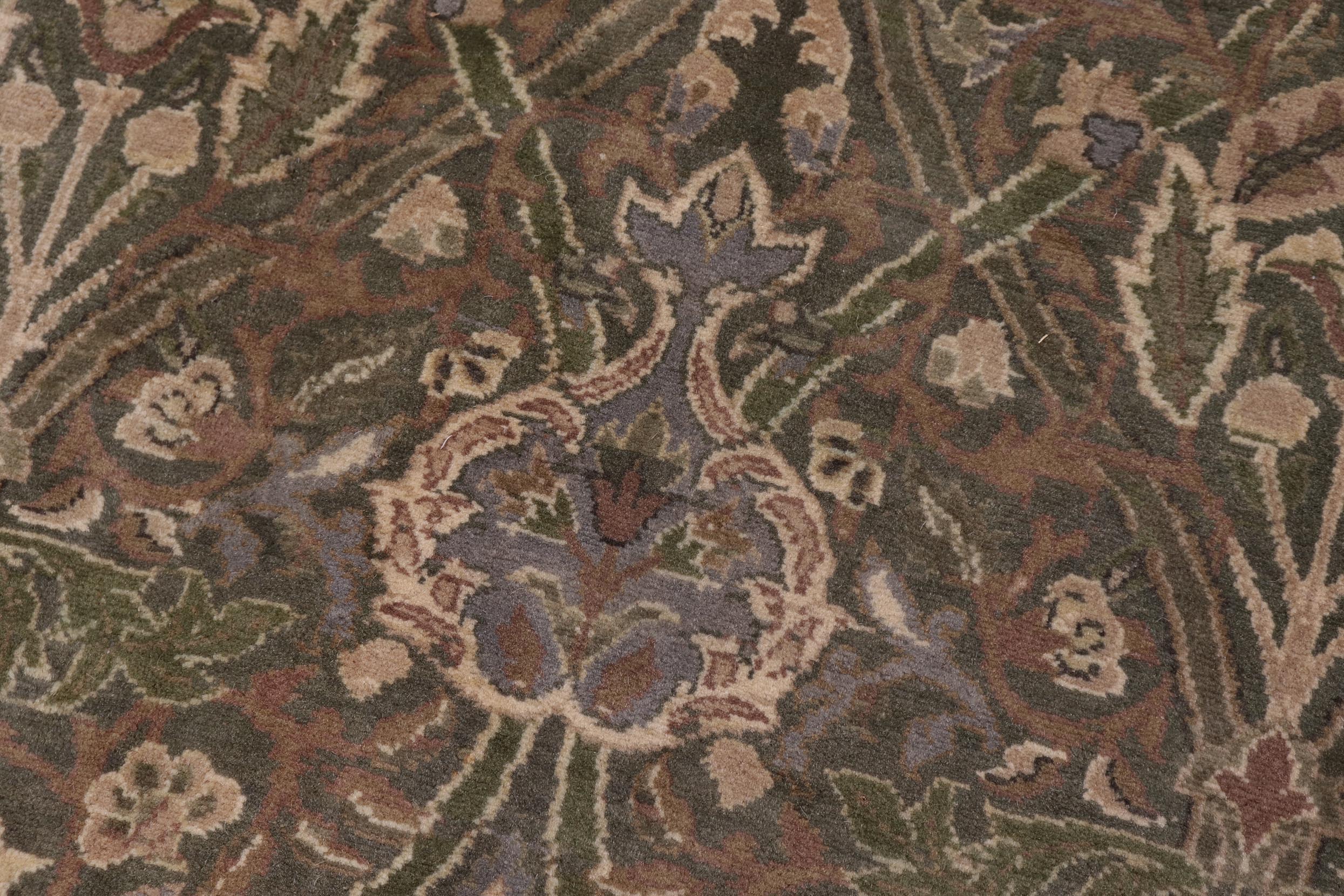 handmade Transitional Mujahid Green Gold Hand Knotted RECTANGLE 100% WOOL area rug 10x14