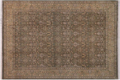 handmade Transitional Mujahid Green Gold Hand Knotted RECTANGLE 100% WOOL area rug 10x14
