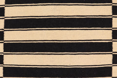 handmade Modern Kilim Beige Black Hand-Woven RECTANGLE 100% WOOL area rug 6' x 8'