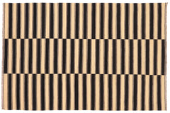 handmade Modern Kilim Beige Black Hand-Woven RECTANGLE 100% WOOL area rug 6' x 8'
