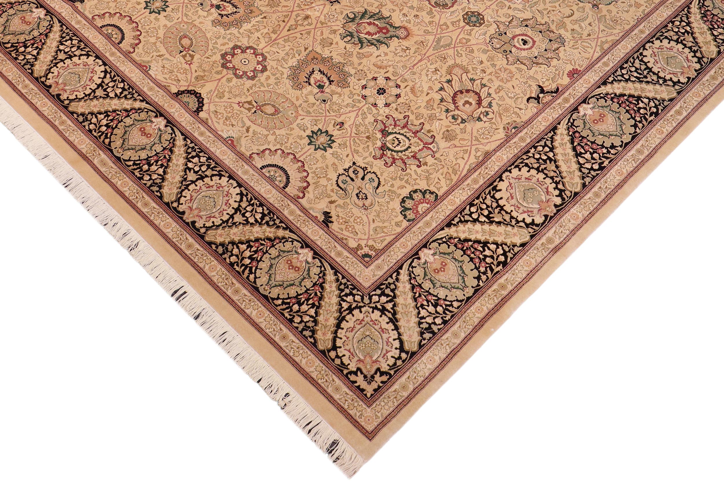 handmade Traditional New Mubashe Gold Black Hand Knotted RECTANGLE 100% WOOL area rug 10x14