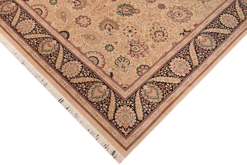 handmade Traditional New Mubashe Gold Black Hand Knotted RECTANGLE 100% WOOL area rug 10x14