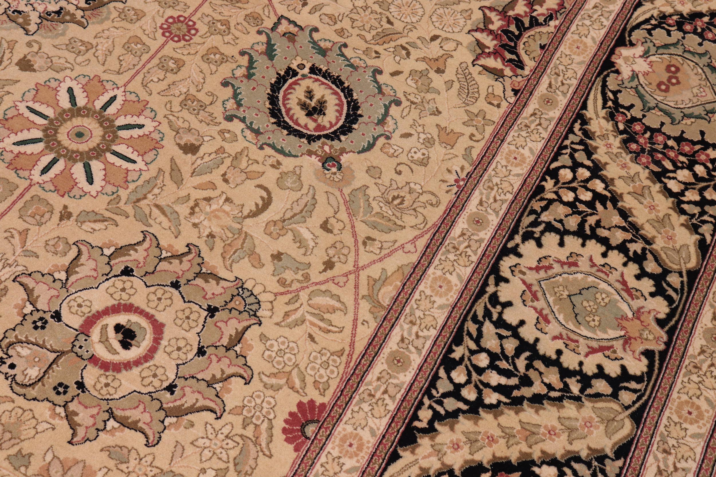 handmade Traditional New Mubashe Gold Black Hand Knotted RECTANGLE 100% WOOL area rug 10x14