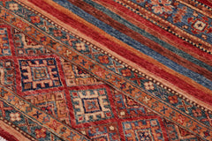 handmade Geometric Kurjean Red Blue Hand Knotted RECTANGLE 100% WOOL area rug 3x4