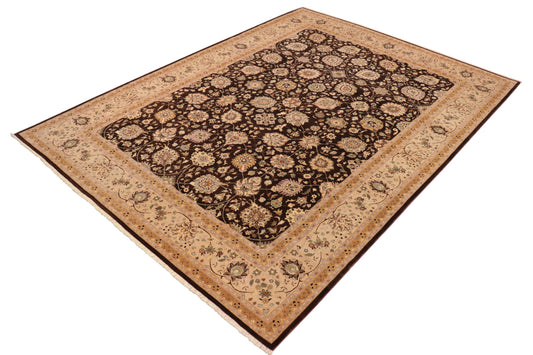 handmade Transitional Design Brown Tan Hand Knotted RECTANGLE 100% WOOL area rug 10' x 14'