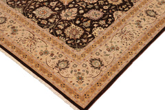 handmade Transitional Design Brown Tan Hand Knotted RECTANGLE 100% WOOL area rug 10' x 14'