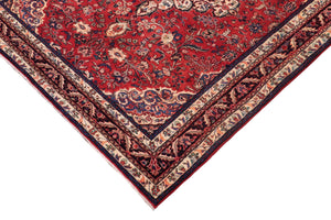handmade Traditional Kashan Red Blue Hand Knotted RECTANGLE 100% WOOL area rug 7 x 10
