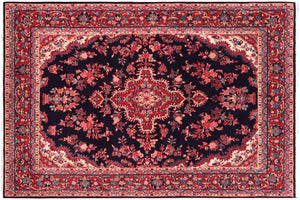 handmade Traditional Tabriz Blue Red Hand Knotted RECTANGLE 100% WOOL area rug 7 x 10