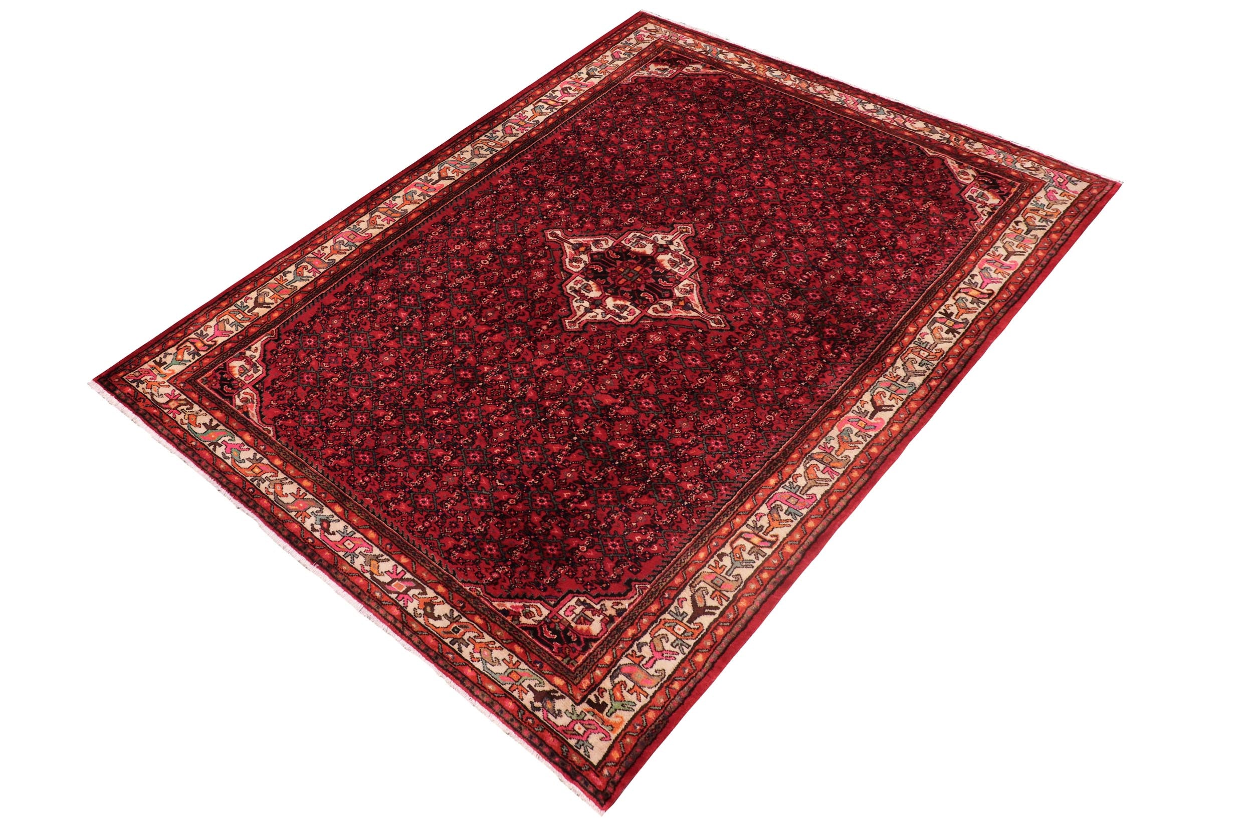 handmade Traditional Tabriz Red Beige Hand Knotted RECTANGLE 100% WOOL area rug 7 x 10
