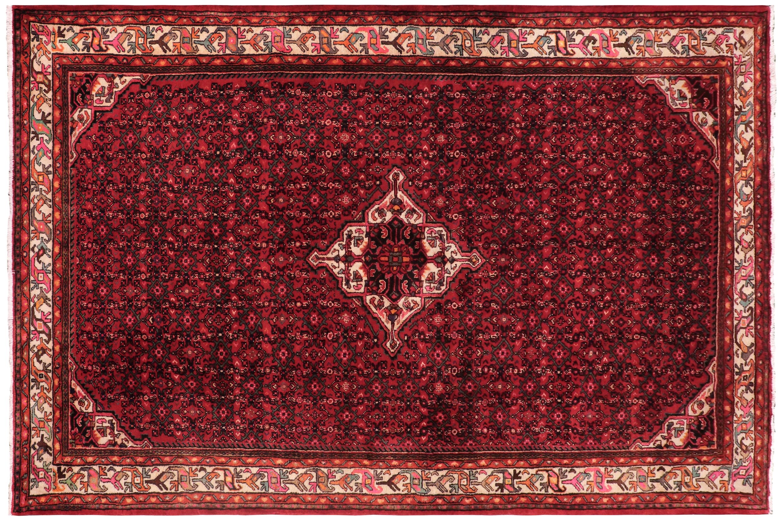 handmade Traditional Tabriz Red Beige Hand Knotted RECTANGLE 100% WOOL area rug 7 x 10