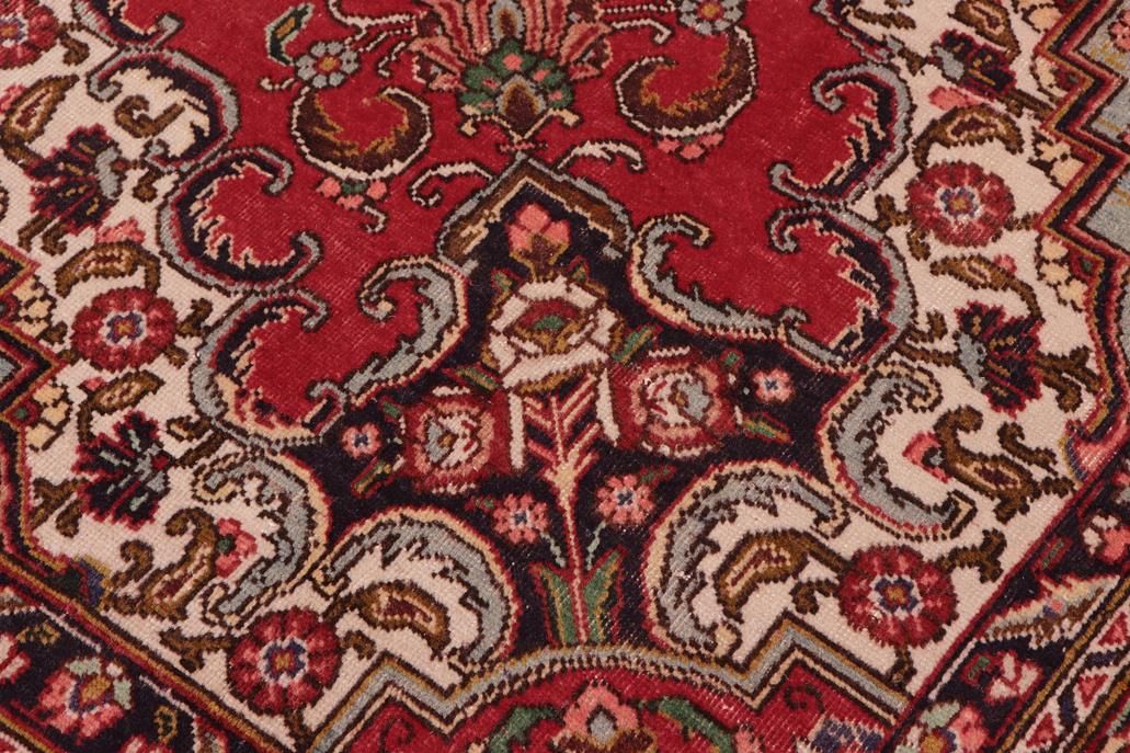 Traditional handmade Persian vintage distressed Red Blue Hand Knotted RECTANGLE 100% WOOL area rug 7 x 11