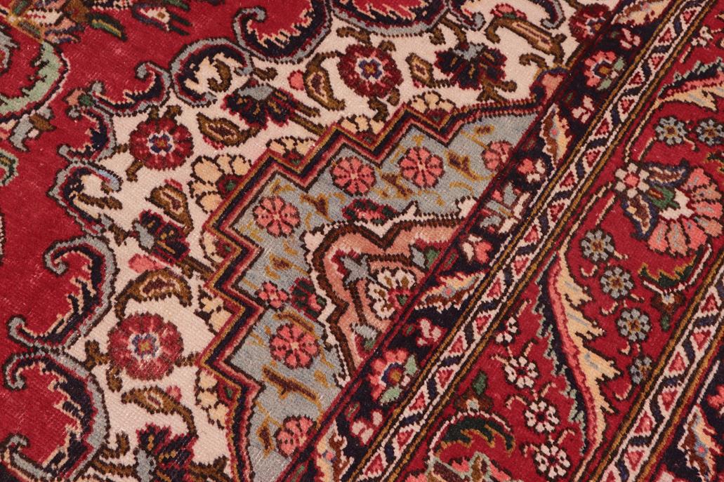 Traditional handmade Persian vintage distressed Red Blue Hand Knotted RECTANGLE 100% WOOL area rug 7 x 11