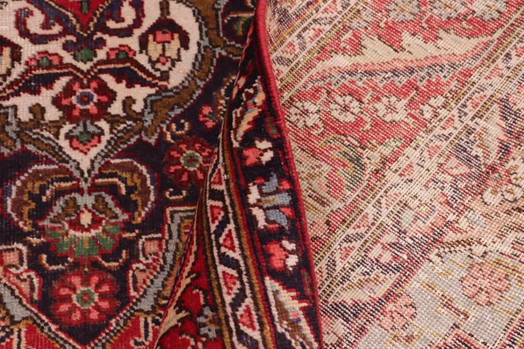 Traditional handmade Persian vintage distressed Red Blue Hand Knotted RECTANGLE 100% WOOL area rug 7 x 11