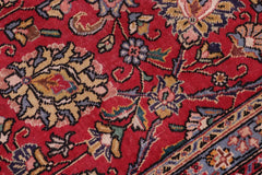 Traditional handmade Persian vintage distressed Red Beige Hand Knotted RECTANGLE 100% WOOL area rug 10 x 13