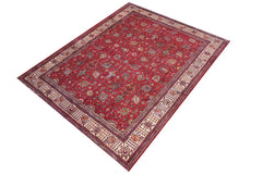 Traditional handmade Persian vintage distressed Red Beige Hand Knotted RECTANGLE 100% WOOL area rug 10 x 13