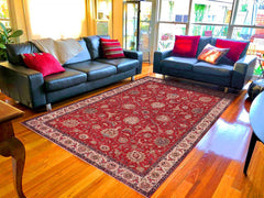 Traditional handmade Persian vintage distressed Red Beige Hand Knotted RECTANGLE 100% WOOL area rug 10 x 13