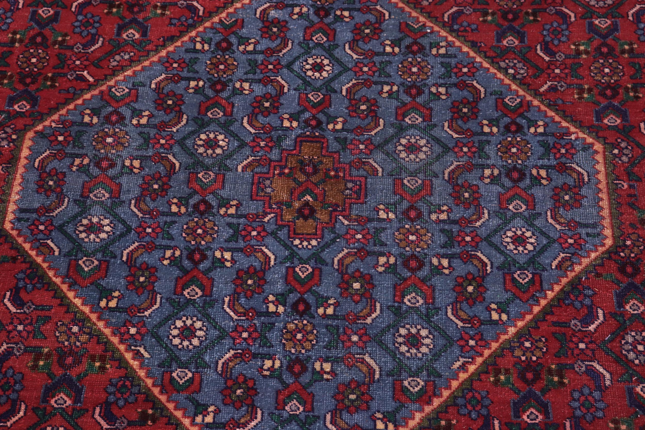 handmade Vintage Tabriz Red Blue Hand Knotted RECTANGLE 100% WOOL area rug 10' x 13'